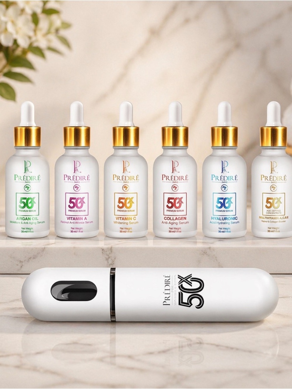 Prediré 50X Serum Set w/ Infuser Anti-Aging Skincare NWOT